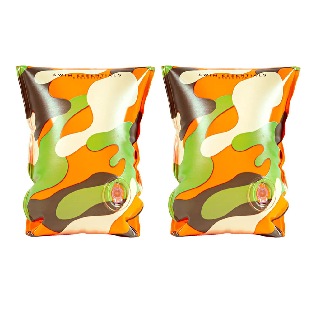 Swim Essentials - Orange Camouflage - Inflatable Swimming Armbands 2- 6 Years