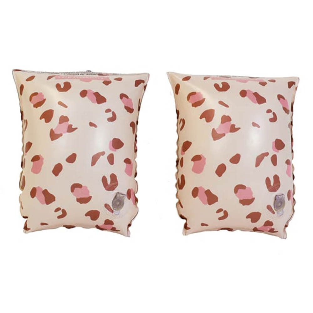 Swim Essentials - Pastel Pink Leopard - Inflatable Swimming Armbands