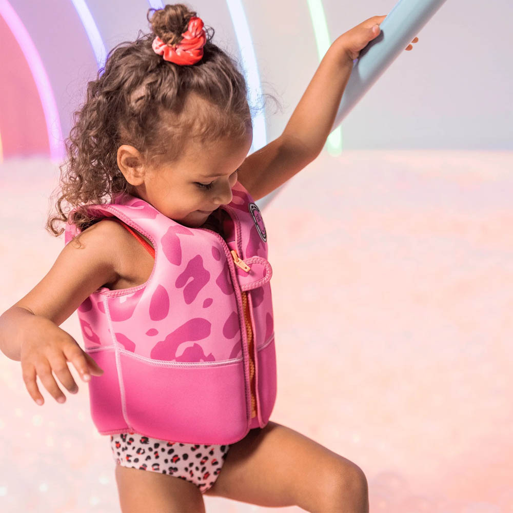 Swim Essentials - Pink Leopard Swimming Vest 3- 6 Years