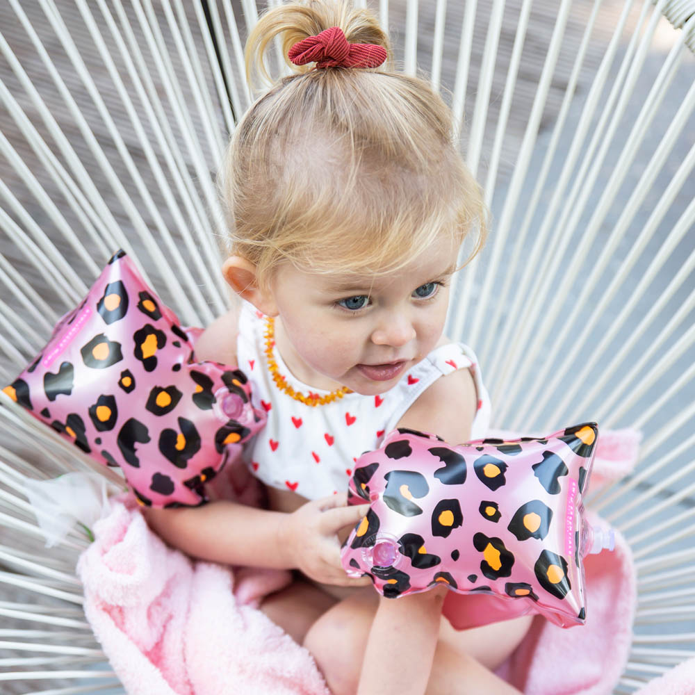 Swim Essentials - Rose Gold Leopard - Inflatable Swimming Armbands 2- 6 Years