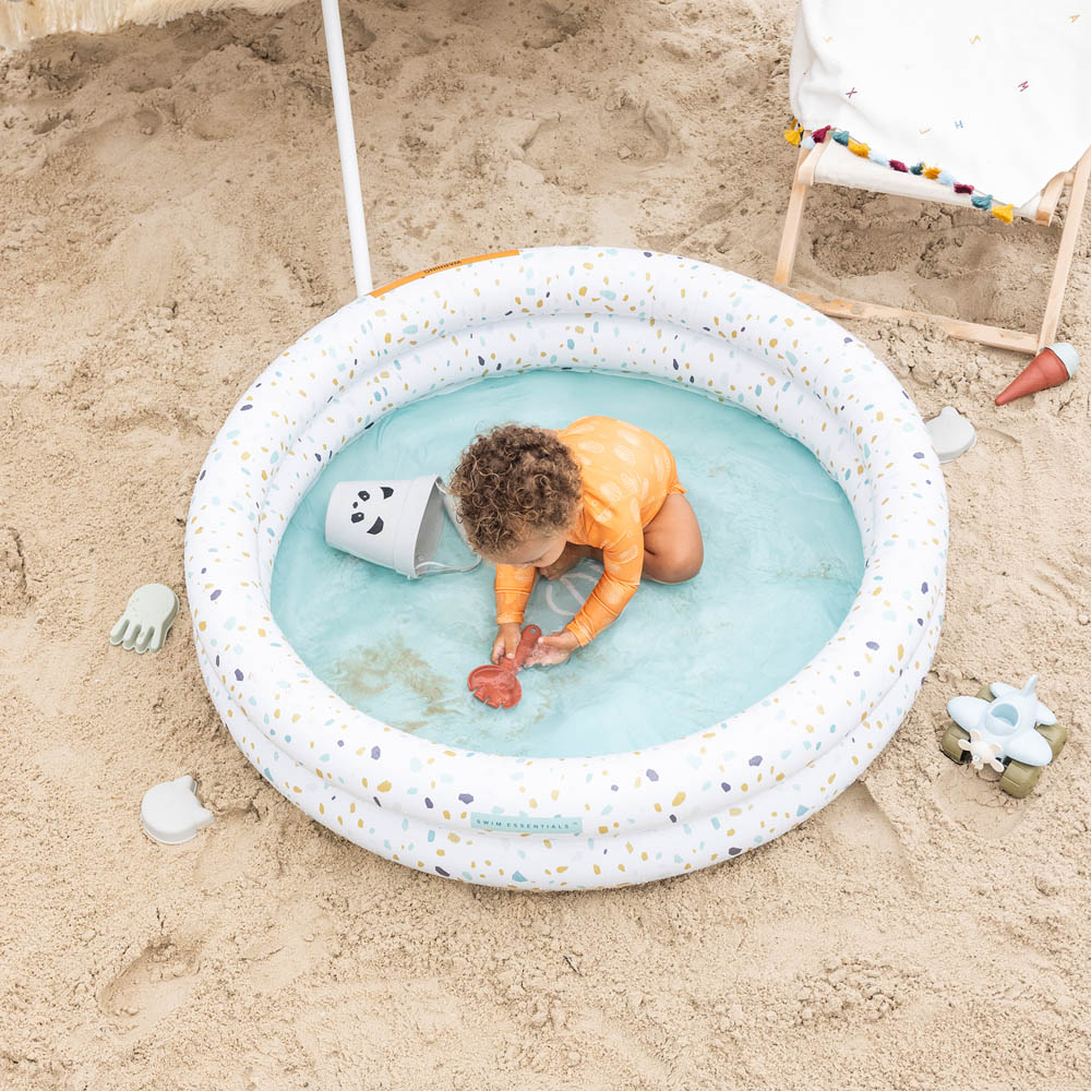 Swim Essentials - White Terrazzo Printed Children'S Pool 100Cm