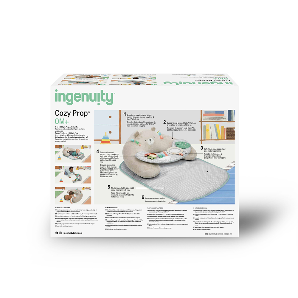 Ingenuity - 4in1 Sit Up Prop Activity Mat - Nate