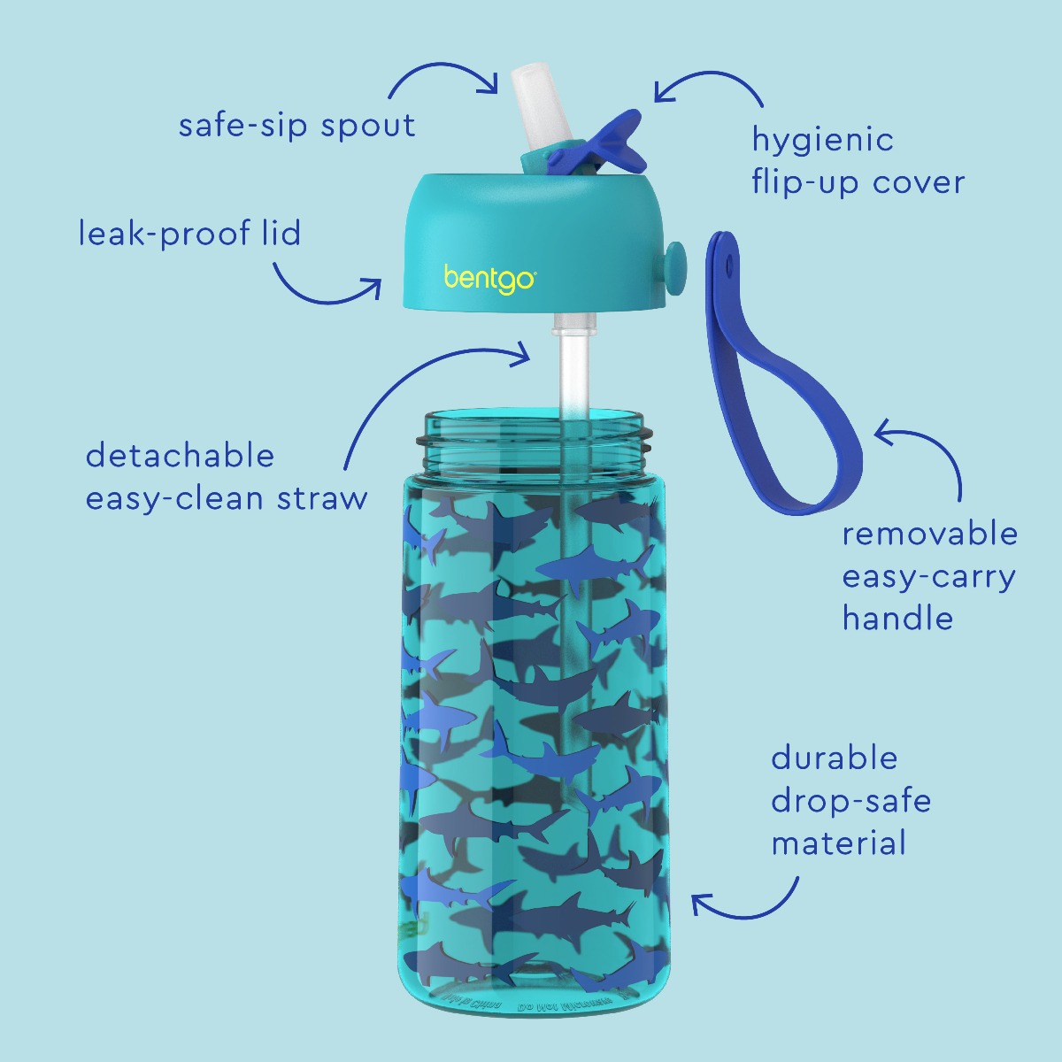 Bentgo - Kids Water Bottle - Shark