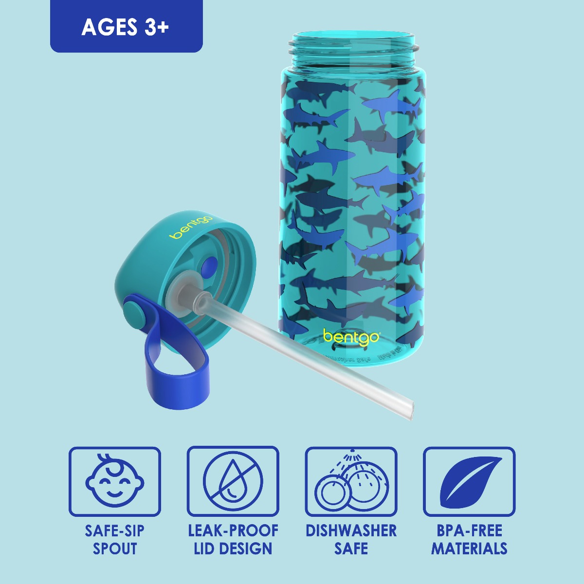 Bentgo - Kids Water Bottle - Shark