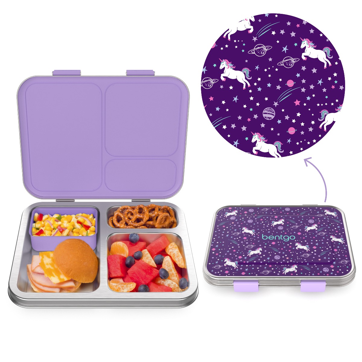Bentgo - Kids Prints Stainless Steel Lunch Box - Unicorn