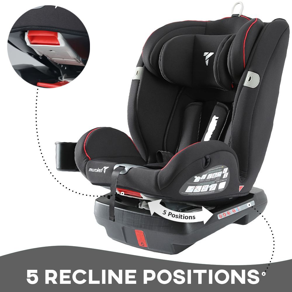 Teknum - Evolve 360 Car Seat 0-12yrs with Sunveno Fashion Diaper Bag -Black