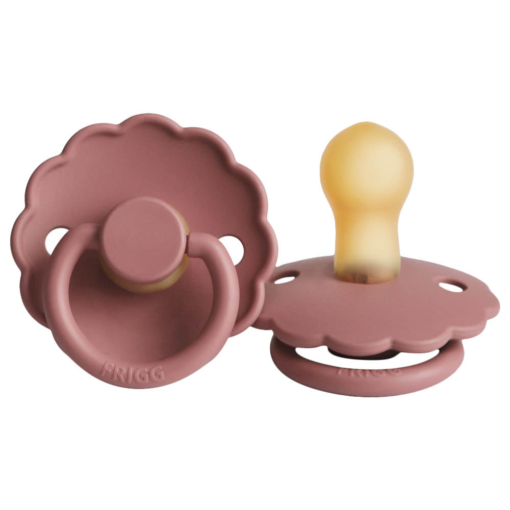 Frigg - Daisy Latex Baby Pacifier 0-6M 1-Pack Powder Blush - Size 1
