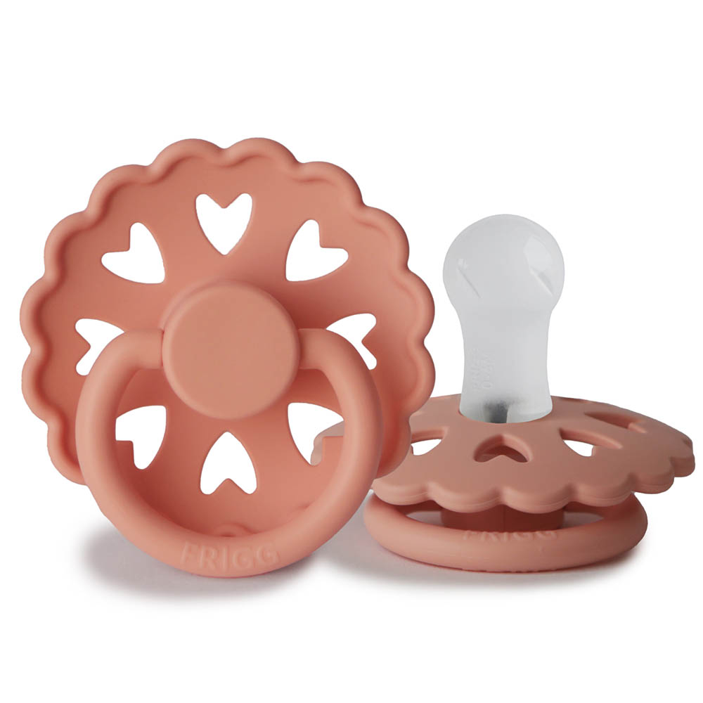 Frigg - Fairytale Silicone Baby Pacifier 0-6M 1-Pack Pretty in Peach- Size 1