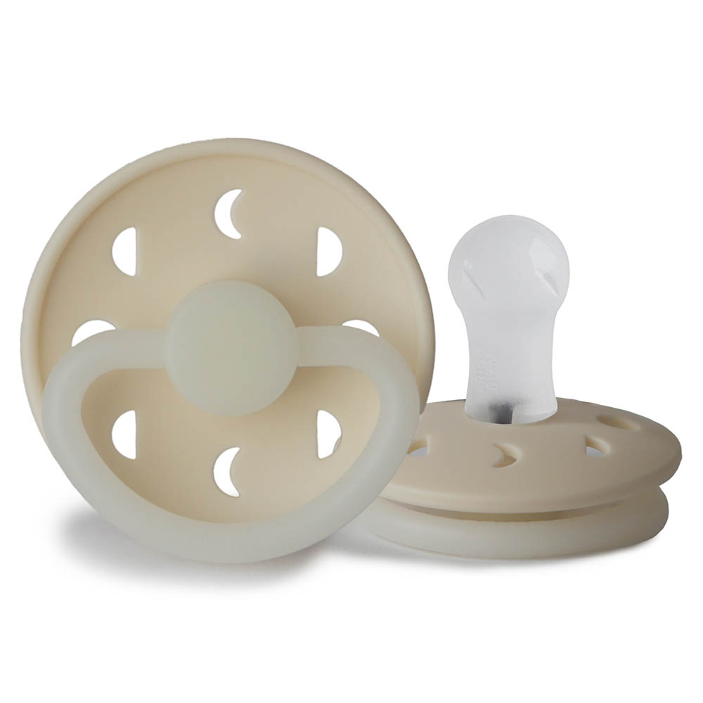 Frigg - Moon Phase Night Silicone Baby Pacifier 0-6M 1-Pack Cream Night - Size 1