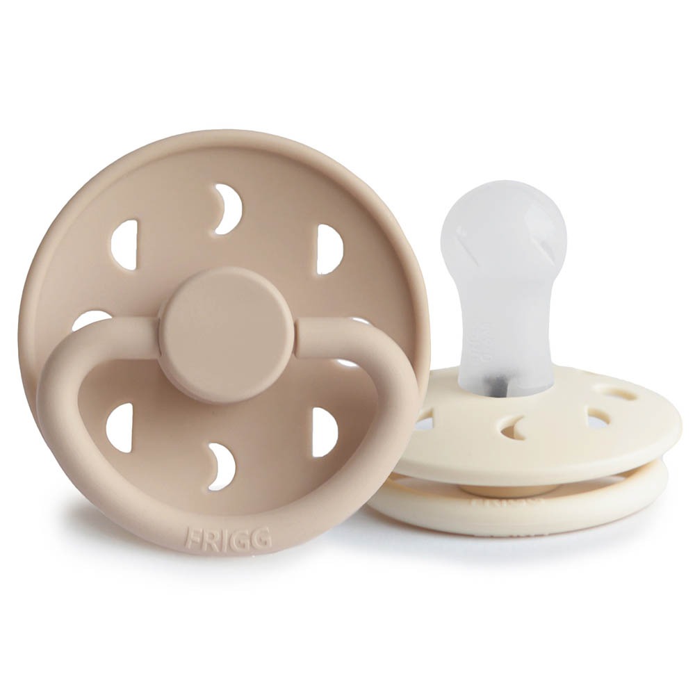 Frigg - Moon Phase Silicone Baby Pacifier 0-6M 2-Pack Cream/Croissant - Size 1