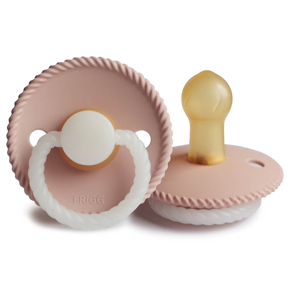 Frigg - Rope Latex Baby Pacifier 0-6M 1-Pack Blush Night - Size 1
