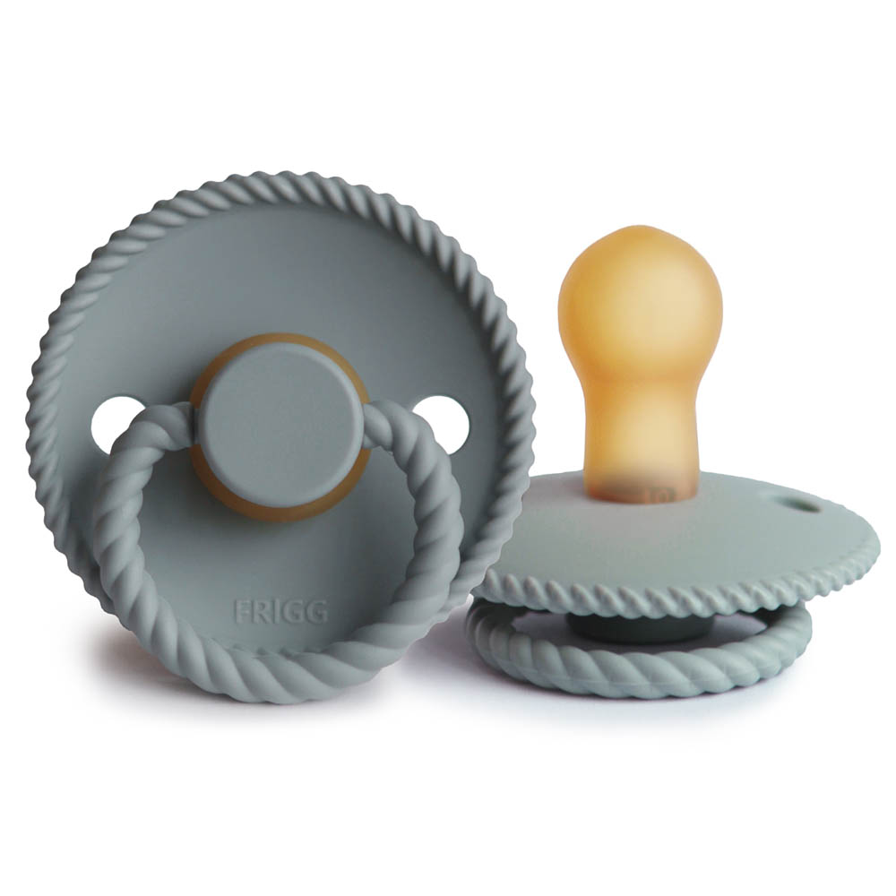 Frigg - Rope Latex Baby Pacifier 0-6M 1-Pack French Gray - Size 1