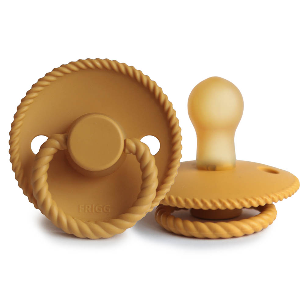 Frigg - Rope Latex Baby Pacifier 0-6M 1-Pack Honey gold - Size 1