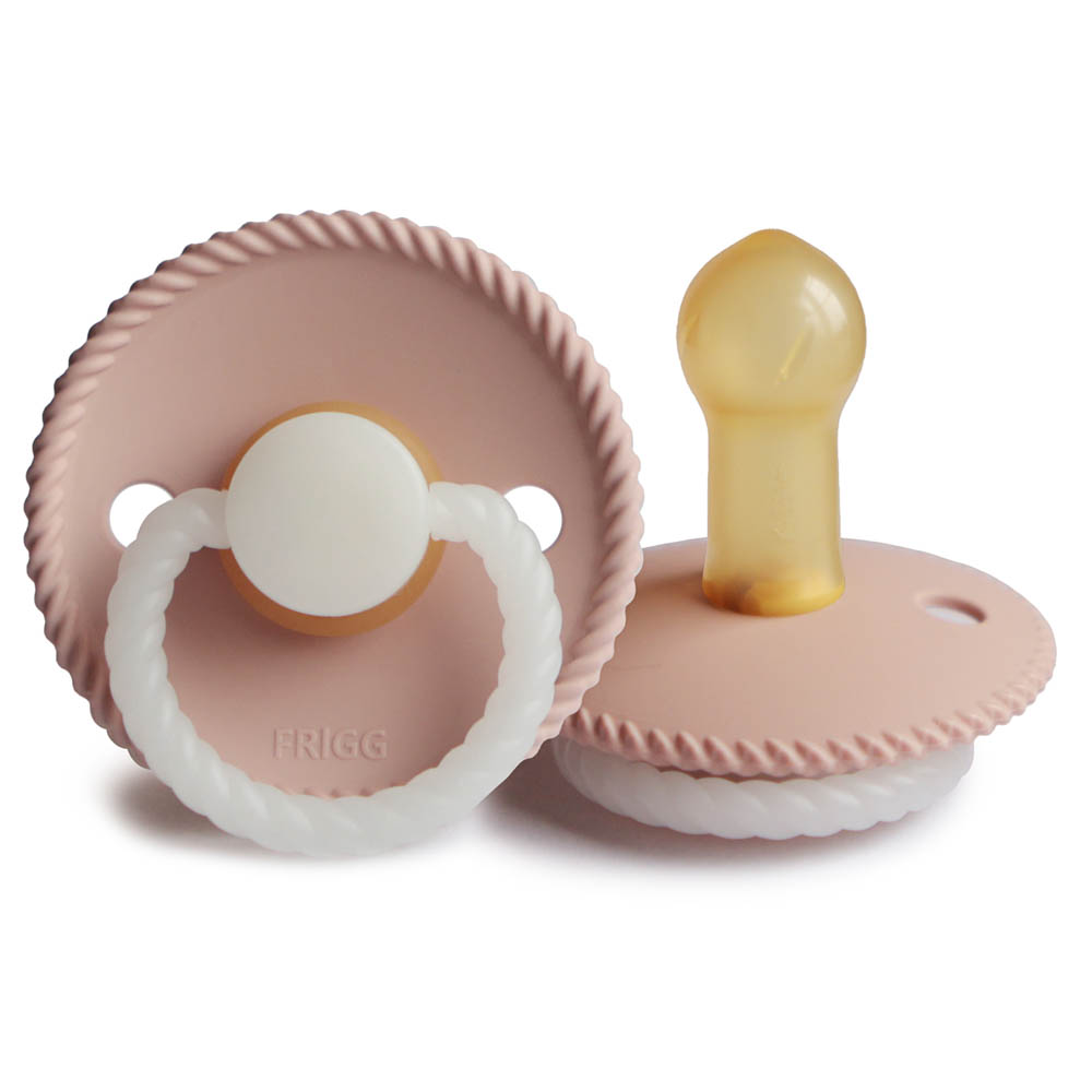 Frigg - Rope Latex Baby Pacifier 6-18M 1-Pack Blush Night - Size 2