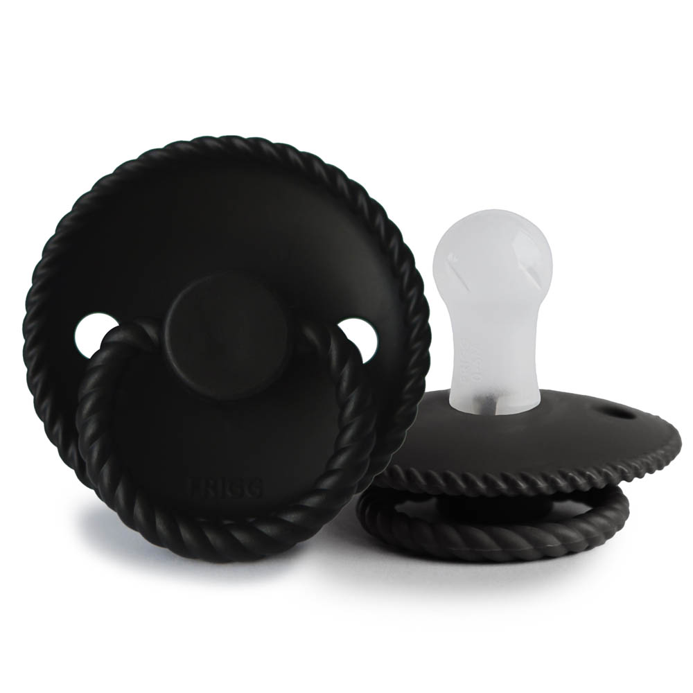 Frigg - Rope Silicone Baby Pacifier 0-6M 1-Pack Jet Black - Size 1