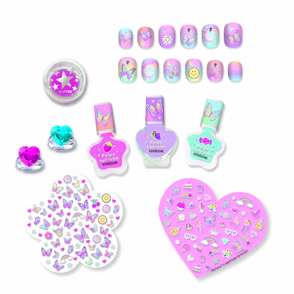 Hot Focus - Tie Dye Butterfly Blitz & Glitz Nail Art Set
