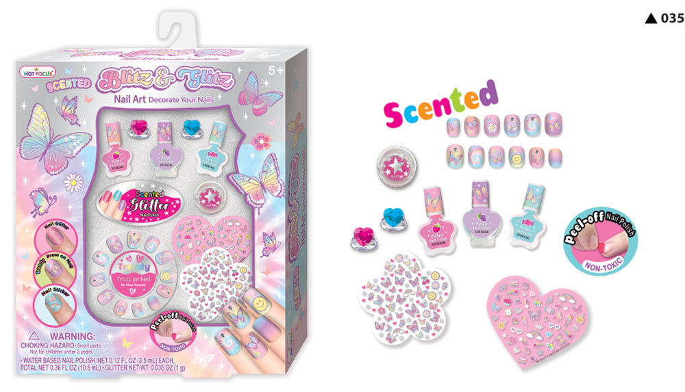 Hot Focus - Tie Dye Butterfly Blitz & Glitz Nail Art Set