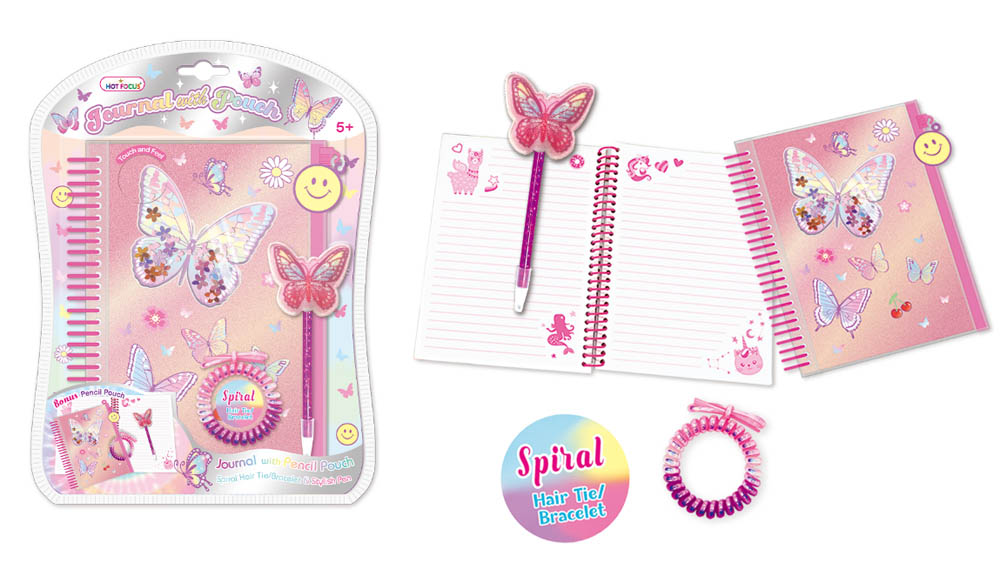 Hot Focus - Tie Dye Butterfly Journal with Pouch