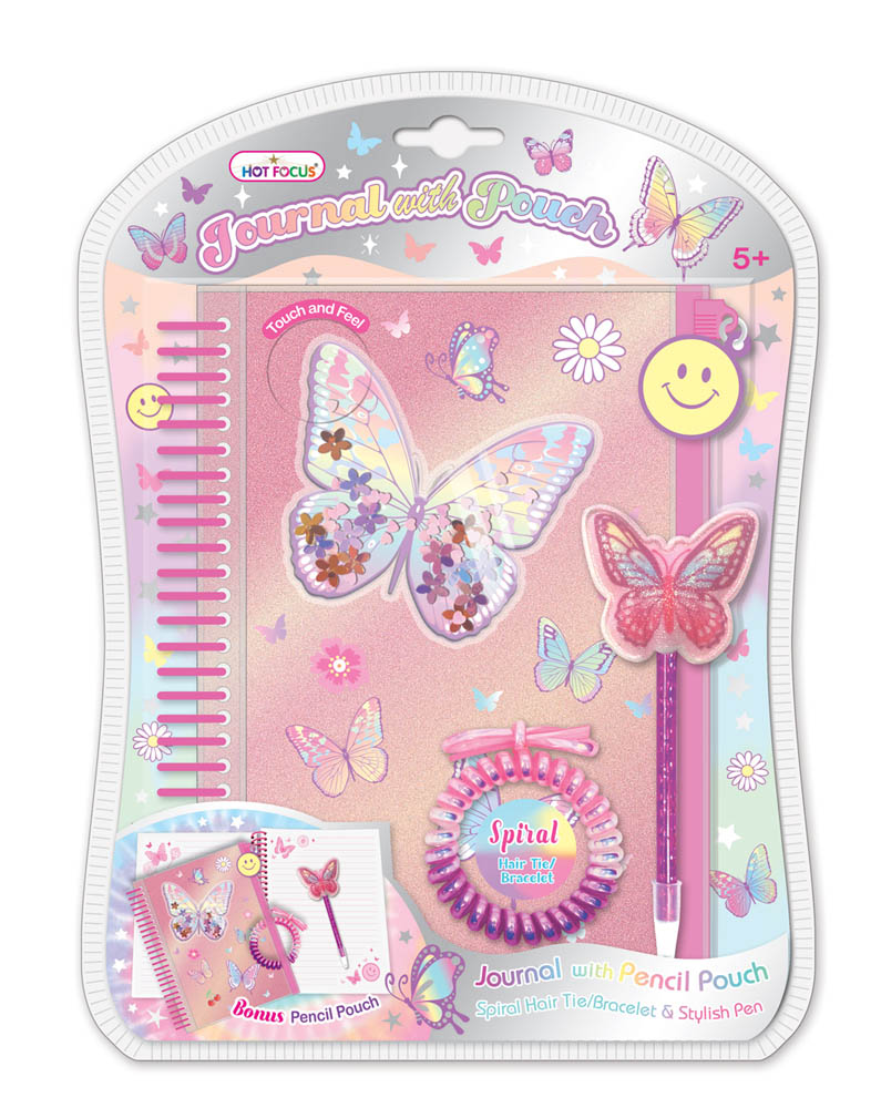Hot Focus - Tie Dye Butterfly Journal with Pouch