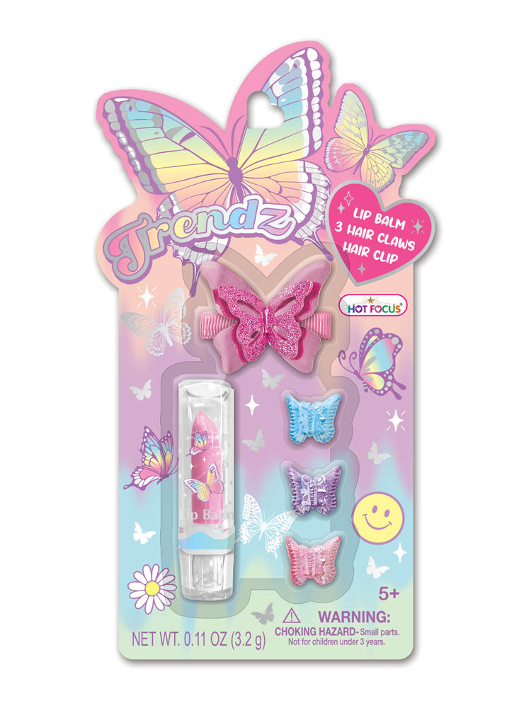 Hot Focus - Trendz Tie Dye Butterfly Girls Fashion Hair Accessories Clips