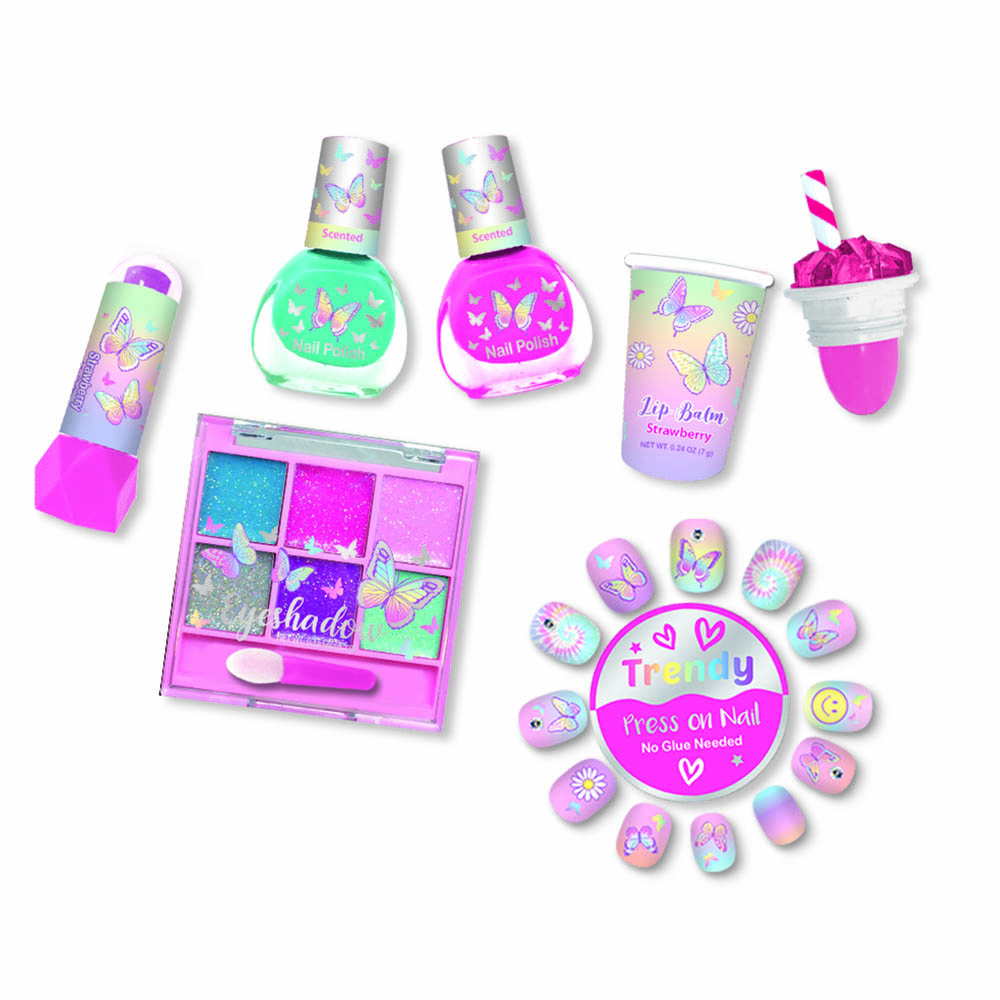 Hot Focus - Tye Die Butterfly Carryall Cosmetic Set