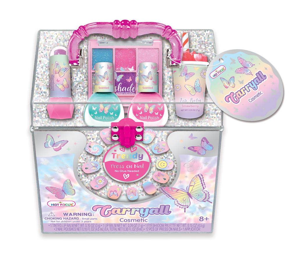 Hot Focus - Tye Die Butterfly Carryall Cosmetic Set