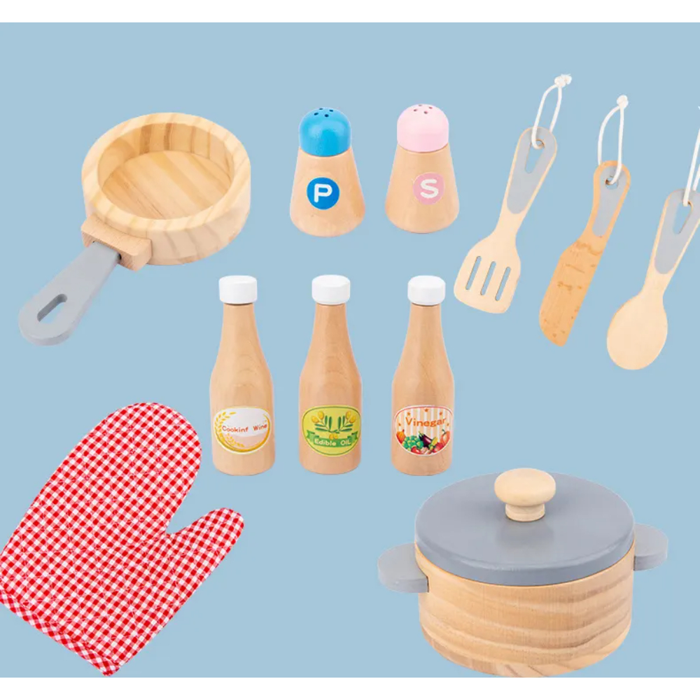 Little Angel - Kids Wooden Cooking Toy Play Set Vintage