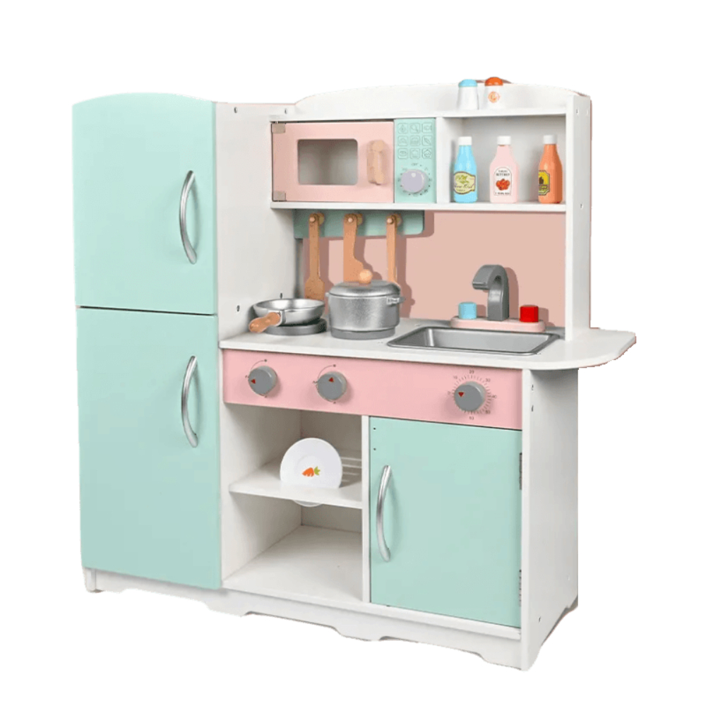Little Angel - Kids Wooden Kitchen Toy Play Set Vintage