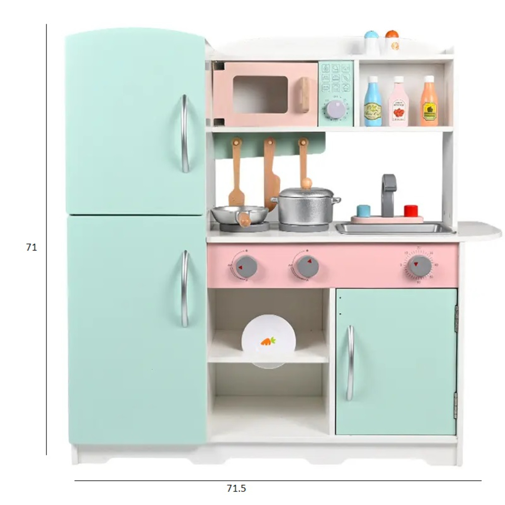 Little Angel - Kids Wooden Kitchen Toy Play Set Vintage