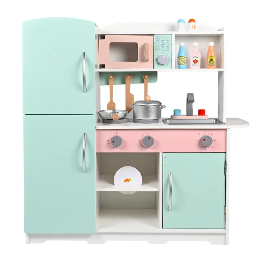 Little Angel - Kids Wooden Kitchen Toy Play Set Vintage