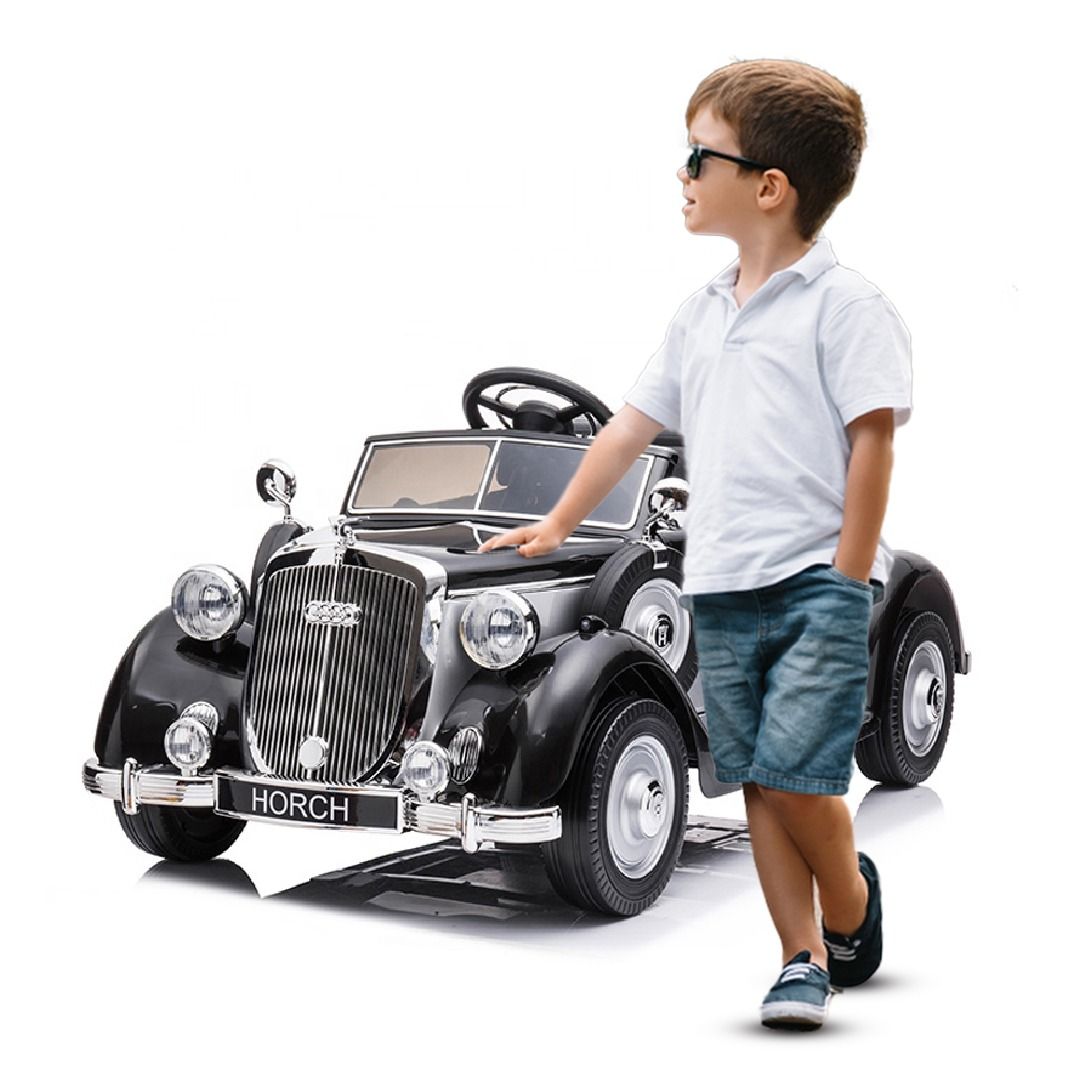 Megastar - Ride on Licensed Audi Horch 12V Electric Car W/Back Seat - Black
