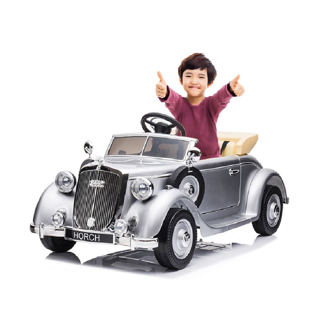Megastar - Ride on Licensed Audi Horch 12V Electric Car W/Back Seat - Silver
