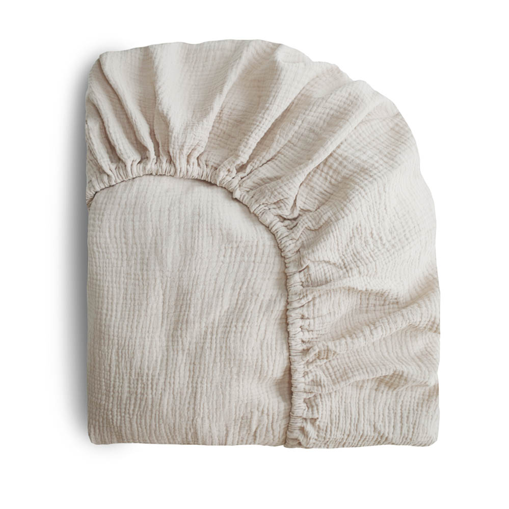 Mushie - Crib Sheet Small Fog