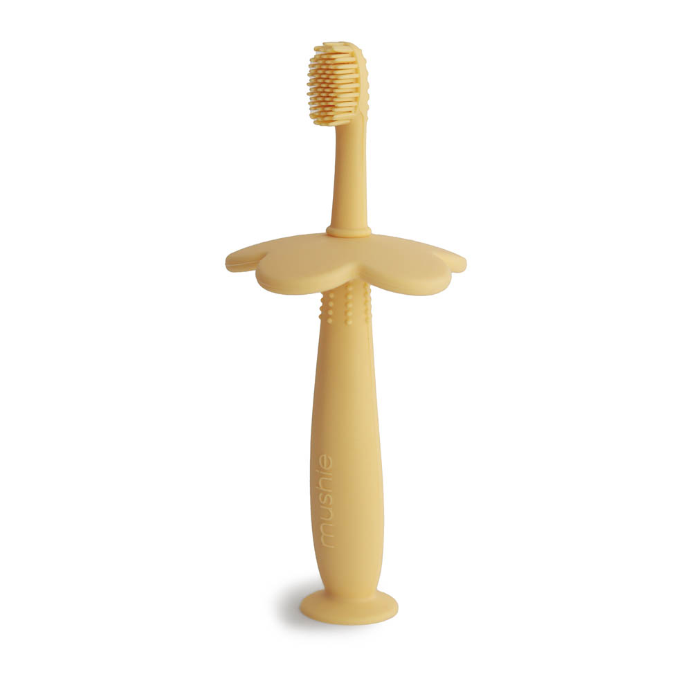Mushie - Flower Training Toothbrush Pale Daffodil