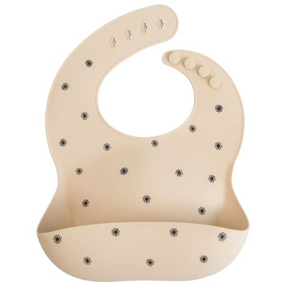 Mushie - Silicone Bib Black Daisy