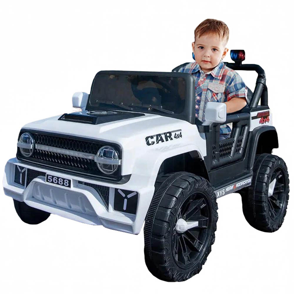 Myts - 12v Electric Jeep Spacious Rideon - White