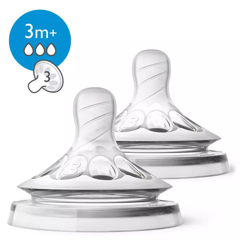 Philips Avent Natural 2.0 Feeding Teats 3 M X2