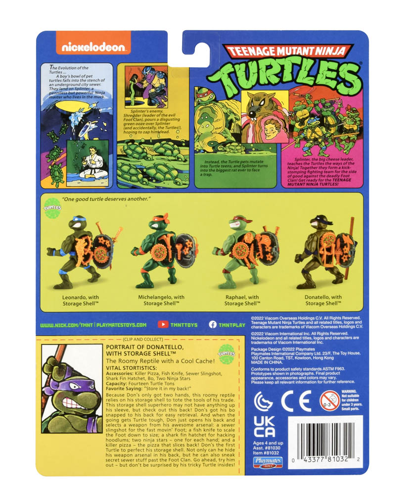 Teenage Mutant Ninja Turtles - 4inch Original Classic Storage Shell Donatello Basic Figure