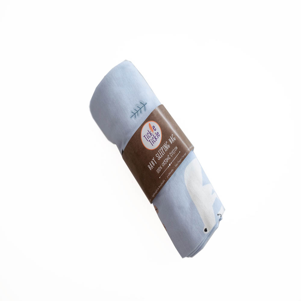 Tickle Tickle - Organic Cotton Sleeping Bag- 1.0 TOG - Snuggly SnowFluffs