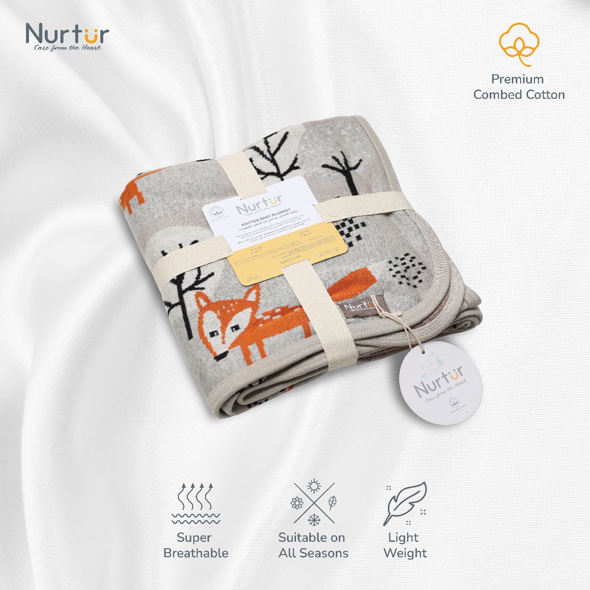 Nurtur - Soft Baby Blankets for Boys & Girls - Fox Blankets