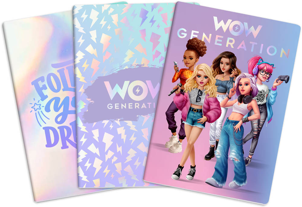 WOW Generation - A5 Pack 3 Soft Cover Notebooks 80 Sheets GSM