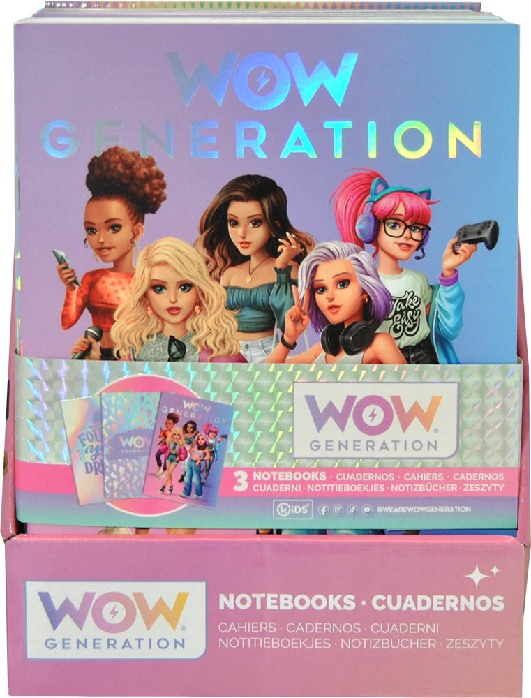 WOW Generation - A5 Pack 3 Soft Cover Notebooks 80 Sheets GSM
