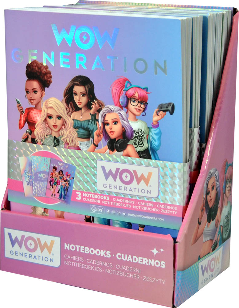 WOW Generation - A5 Pack 3 Soft Cover Notebooks 80 Sheets GSM