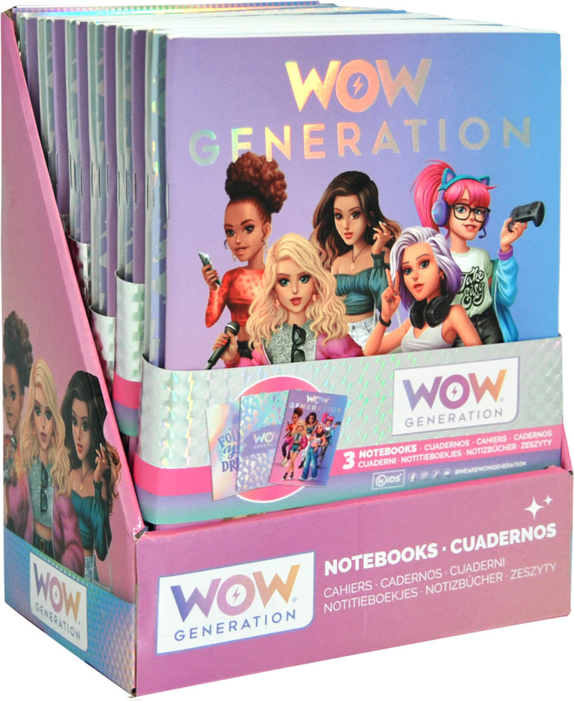 WOW Generation - A5 Pack 3 Soft Cover Notebooks 80 Sheets GSM