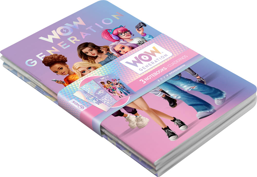 WOW Generation - A5 Pack 3 Soft Cover Notebooks 80 Sheets GSM