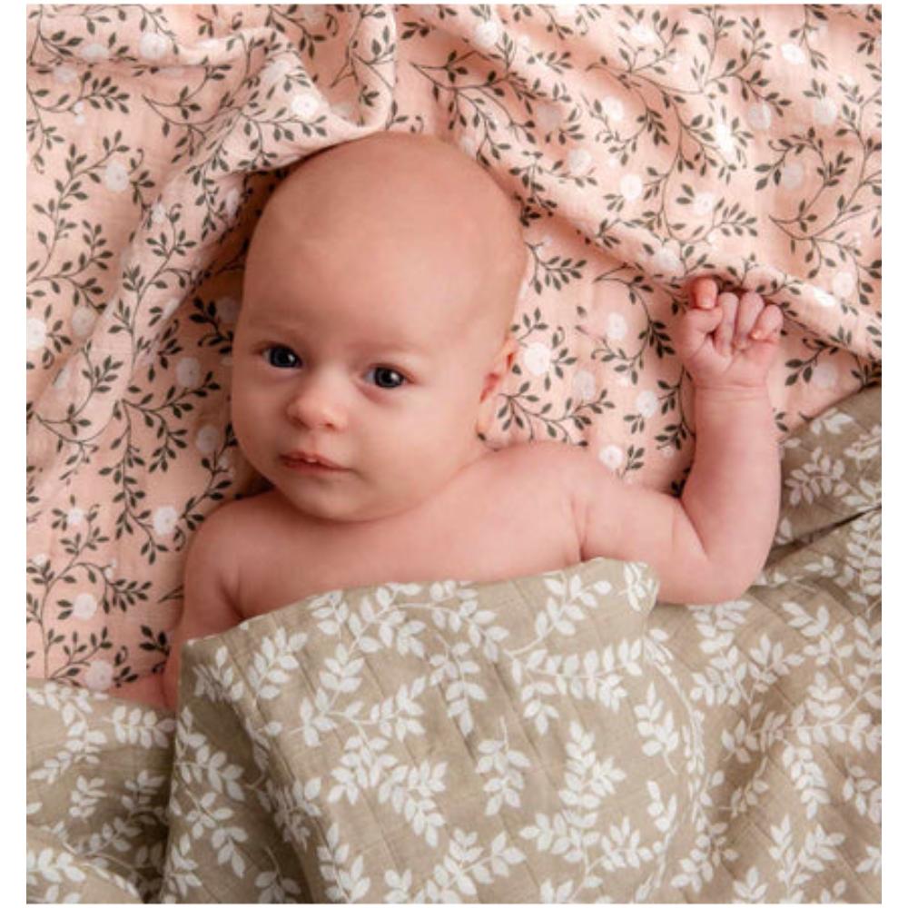 A Little Lovely Company - Muslin Cloth Set of 2 Blossom - Dusty Pink