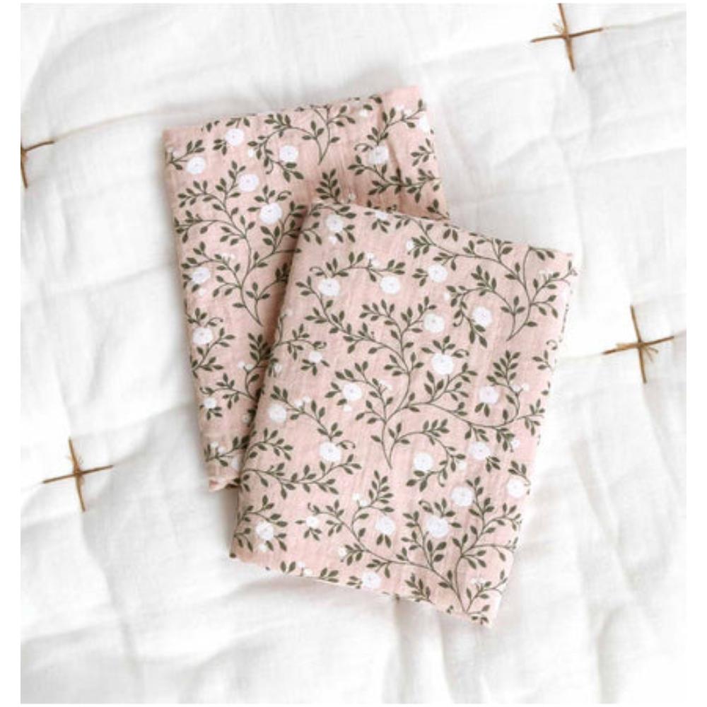 A Little Lovely Company - Muslin Cloth Set of 2 Blossom - Dusty Pink