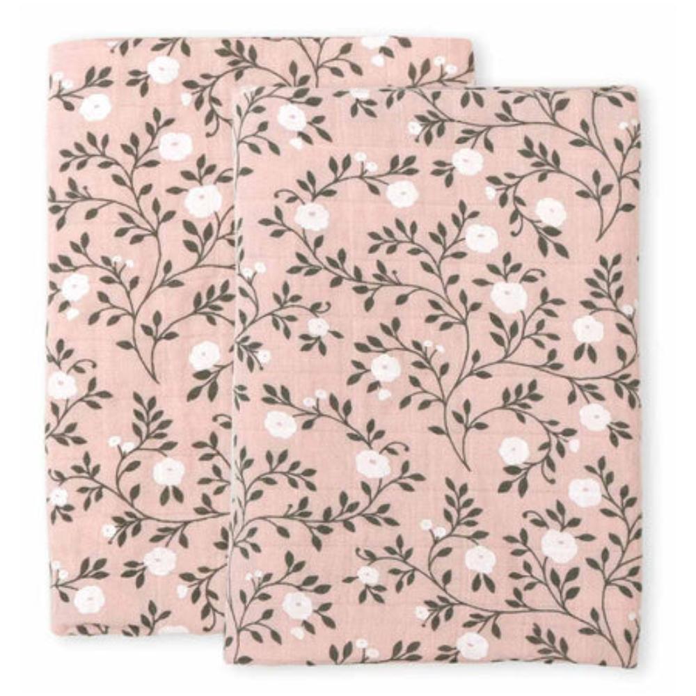 A Little Lovely Company - Muslin Cloth Set of 2 Blossom - Dusty Pink