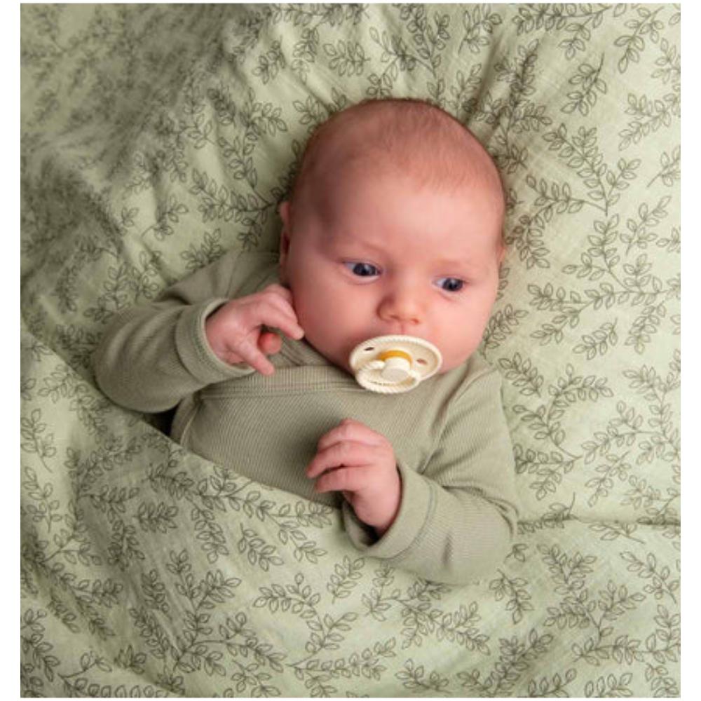 A Little Lovely Company - Muslin Cloth Set of 2 Leaves - Sage