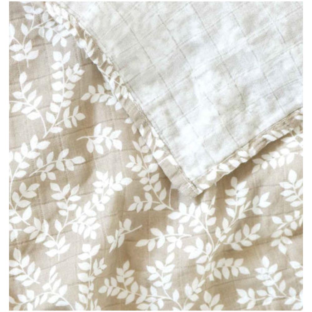 A Little Lovely Company - Muslin Cloth Set of 2 Leaves - Taupe